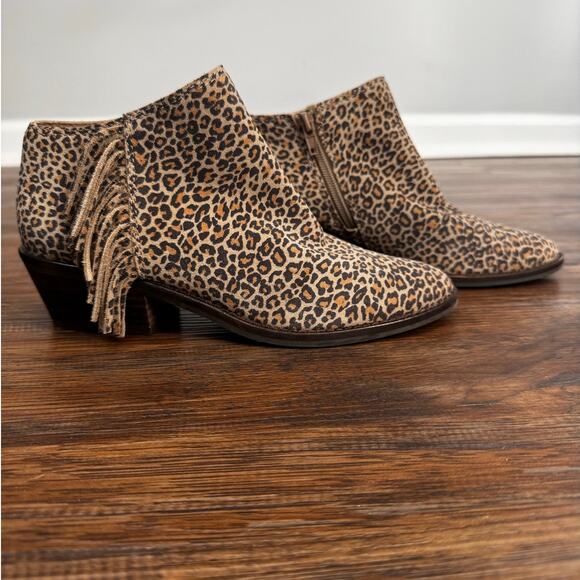 Lucky Brand Shoes - Lucky Brand LK Felisie leopard fringe bootie boots Brown Shoe Zip Up  size 6